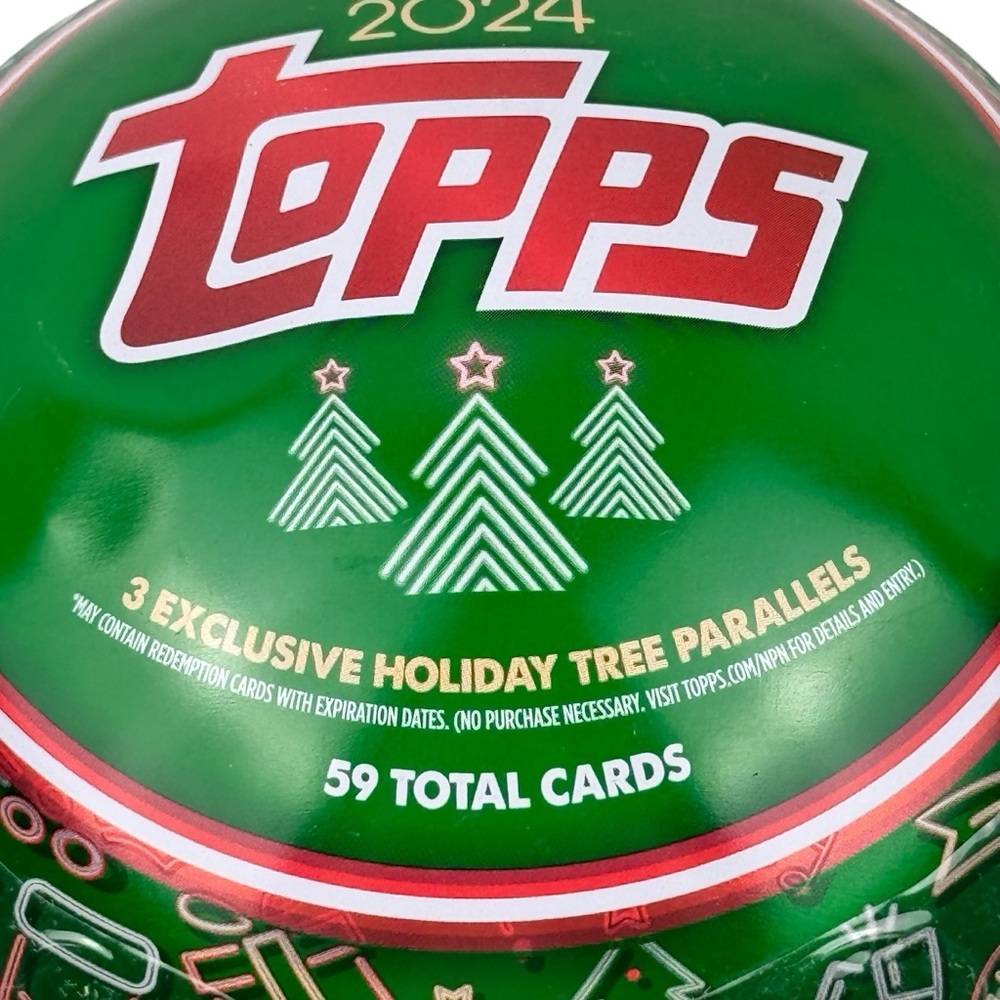 2024 Topps Holiday Tin Ornament MLB Baseball Collector Tin NEW & SEALED 5140 - Picture 6 of 9